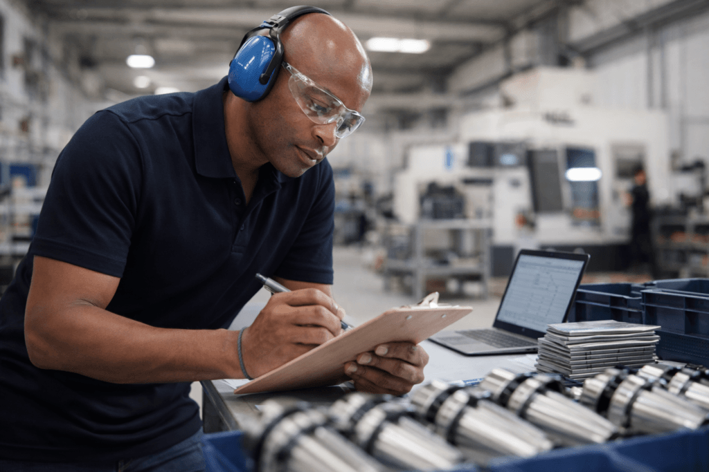 technicus aan het werk in werkplaats
